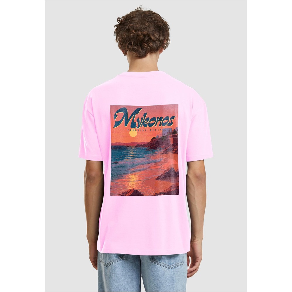 Mister Tee - Mykonos Mood Oversize Mens Tshirt - Pink